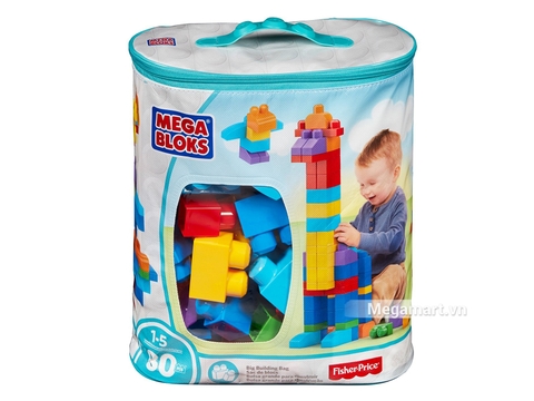 Hình ảnh vỏ hộp bộ Mega Bloks Xếp khối cơ bản túi lớn (80 mảnh)