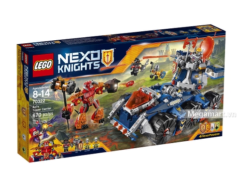 Hình ảnh của hộp sản phẩm Lego Nexo Knights 70322 - Tháp canh di động của Axl