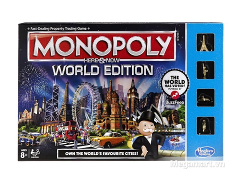 Hình ảnh vỏ hộp bộ Hasbro Gaming Cờ tỷ phú Monopoly Here & Now - World Edition