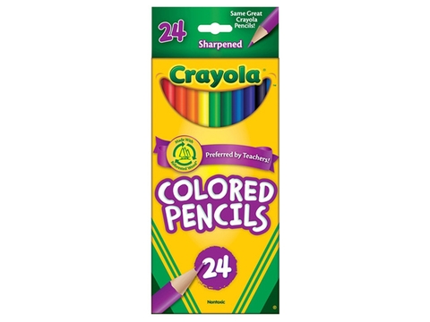 Hộp đựng Crayola Bút chì 24 màu dạng dài