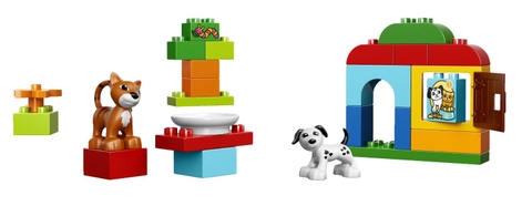 hình ảnh sản phẩm trong bộ Lego Duplo 10570 - Hộp quà cún và mèo con