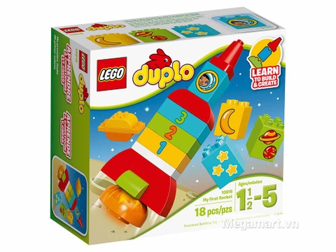 Hình ảnh vỏ hộp bộ Lego Duplo 10815 - Tên lửa học số đầu tiên của bé