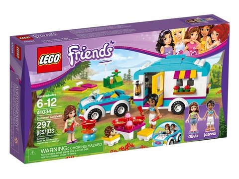Vỏ hộp đựng thực tế bộ đồ chơi Lego Friends 41034 - Xe Cắm Trại Mùa Hè