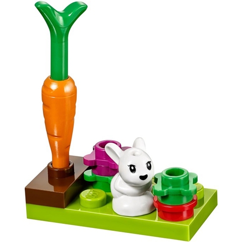 Mô hình thỏ con và các dụng cụ cho thỏ ăn trong Lego Friends 41087 - Thỏ Mẹ Bunny và Thỏ Con