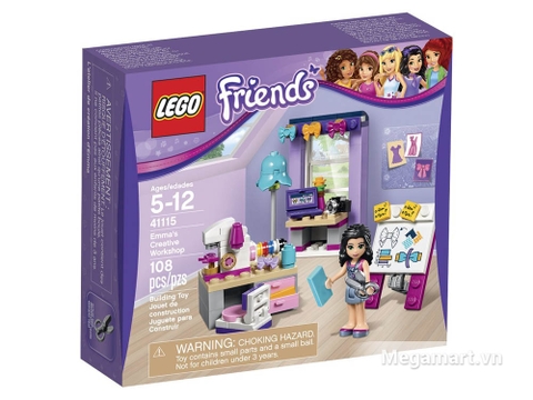 Hình ảnh vỏ hộp đồ chơi Lego Friends 41115 - Phòng làm việc sáng tạo của Emma