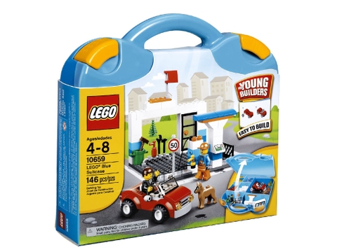 Hình ảnh vỏ hộp đựng bên ngoài của bộ đồ chơi Lego Juniors 10659 - Vali Lắp Ráp Xanh Dương