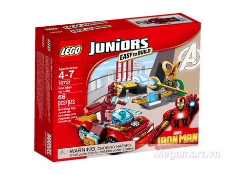 Hình ảnh vỏ hộp bộ Lego Juniors 10721 - Người Sắt Đối Đầu Loki