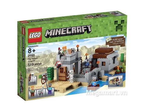 Hình ảnh vỏ hộp bộ Lego Minecraft 21121 - Ốc Đảo Sa Mạc
