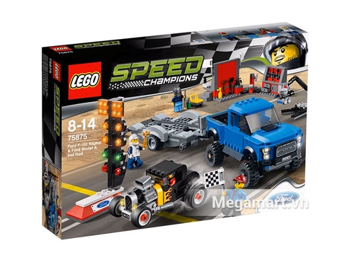 Vỏ hộp đựng bộ sản phẩm Lego Speed Champions 75875 - Xe Đua Ford F-150 Raptor Và Ford Model A Hot Rod