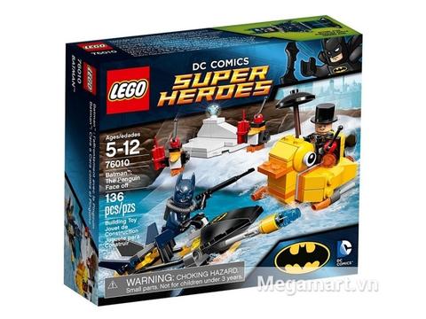 Vỏ hộp sản phẩm Lego Super Heroes 76010 - Trận chiến với Chim cánh cụt