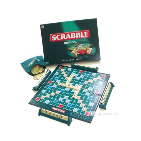 Thiết kế ấn tượng của Mattel Games Scrabble Trò chơi ghép chữ tiếng anh (màu đen)