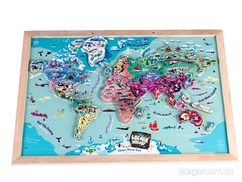 Đồ chơi Poomko Lục địa trôi dạt - Bản đồ thế giới A3