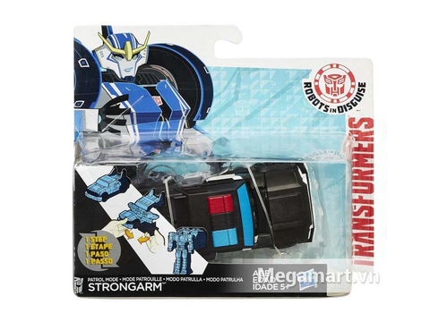 Hình ảnh vỏ ngoài của Transformers Robot Patrol Mode Strongarm RID phiên bản biến đổi siêu tốc