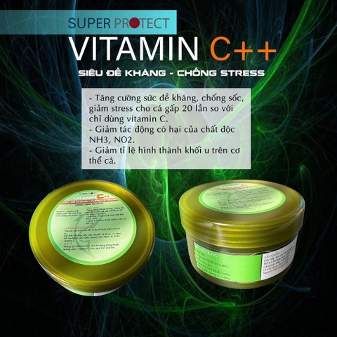 VITAMIN C 100gram SUPER PROTECT, tăng cường sức đề kháng, khử tím, giảm tỉ lệ hình thành khối u ở cá cảnh.