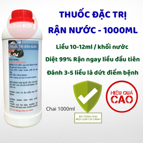 Thuốc trị rận nước cá Koi, cá cảnh dứt điểm, không tái lại chai 1 lít