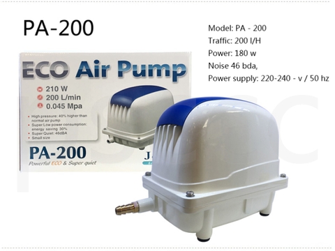 Máy sục khí oxy Jecod Eco PA-200 chuyên dụng hồ cá Koi