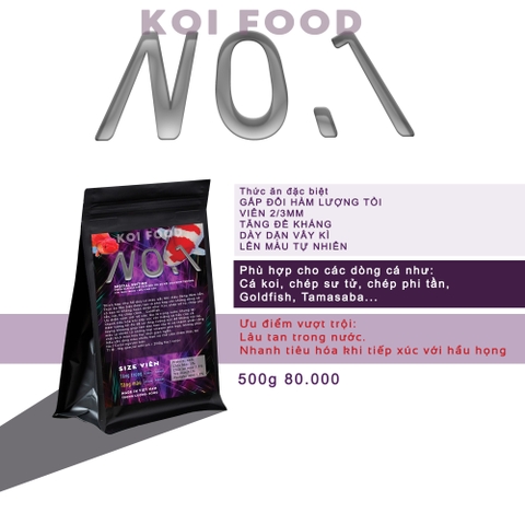 NO.1 special size M túi đen 500g cám - thức ăn cá koi cá phi tần, sư tử