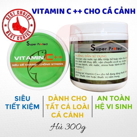 Vitamin C++ 300g Siêu tăng đề kháng cho cá cảnh, chống Stress chuyên dụng cho cá Koi Super Protect