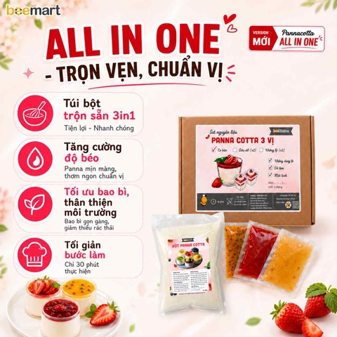 [SNL] Panna Cotta cơ bản 3 vị (mỗi vị 30g mứt)