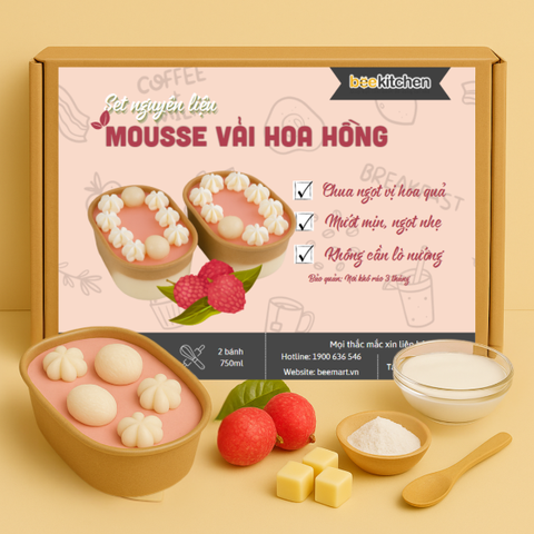 [SNL] Bánh Mousse Vải hoa hồng ( giao toàn quốc)