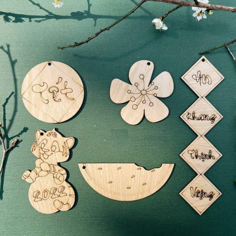 Set đồ gỗ treo Tết 3 ( an khang thịnh vượng )