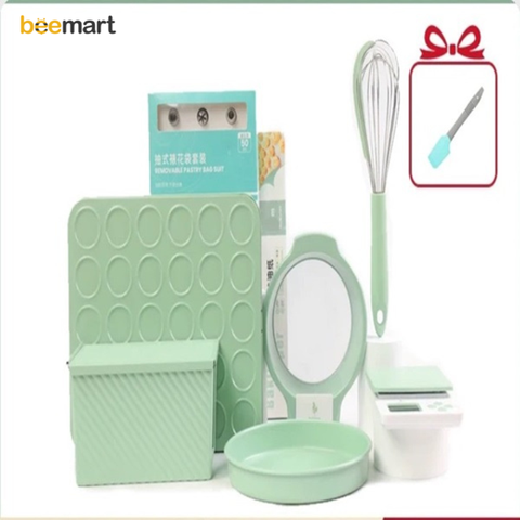 Set dụng cụ làm bánh 8 món cao cấp xanh mint Kaiaien