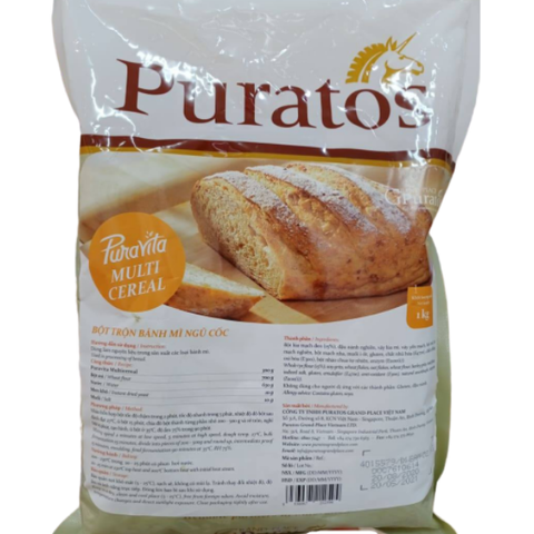 Bột trộn bánh mỳ ngũ cốc Puravita 1kg