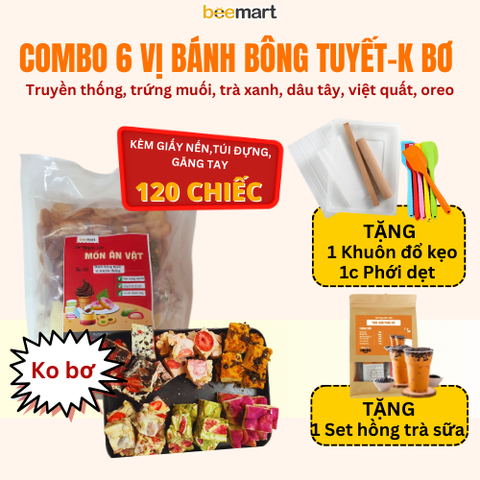 Combo 6 vị bánh bông tuyết (120 viên)- không bơ