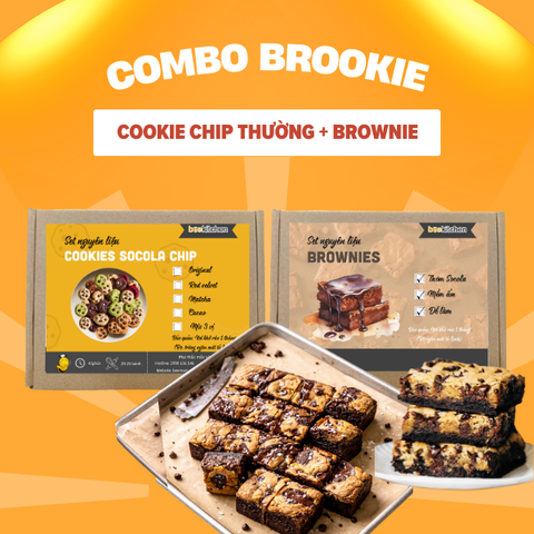 Comno SNL làm bánh BROOKIE (1 set cookie truyền thống có bơ + 1 set Brownie cơ bản)