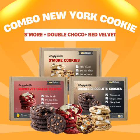 Combo cookie New York (s'more, double chocolate, red velvet)