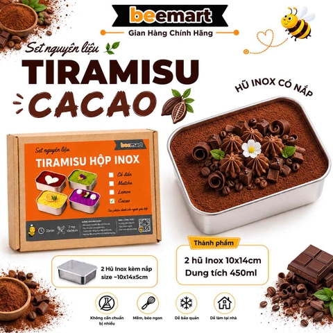 [SNL] Tiramisu hộp thiếc chữ nhật ( thành phẩm 2 hộp) Giao toàn quốc