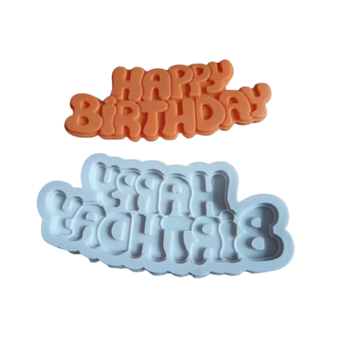 Khuôn silicon tạo hình chữ Happybirthday