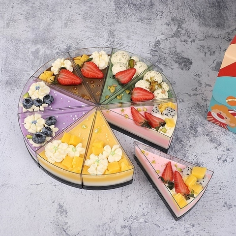 Ly nhựa đựng bánh hình tam giác 11.7 x 7.3 x 4.8cm (5 chiếc) LC-48