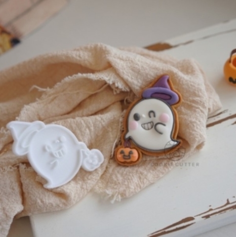 Khuôn nhấn cookies halloween ma phù thủy 5.7*6cm