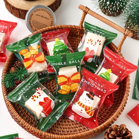 Túi đựng cookie noel sắc màu 7*10cm (20c)