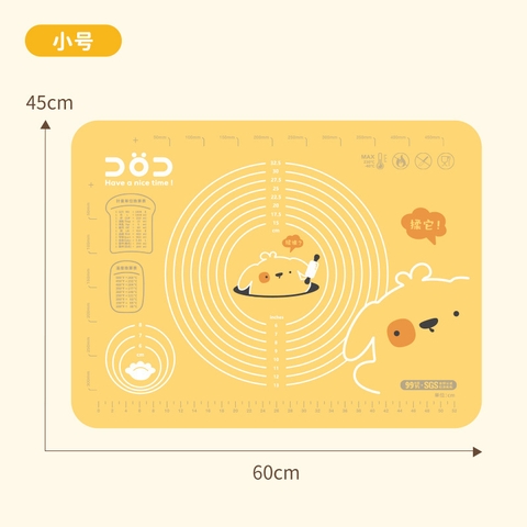 Thảm silicone nhào bột hình động vật 45x60cm