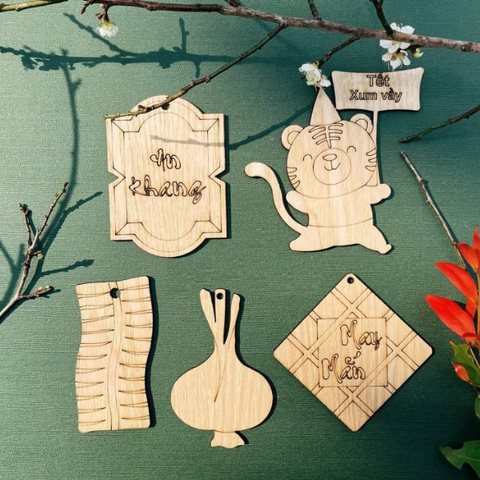 Set đồ gỗ treo Tết 2 ( An Khang, May mắn)