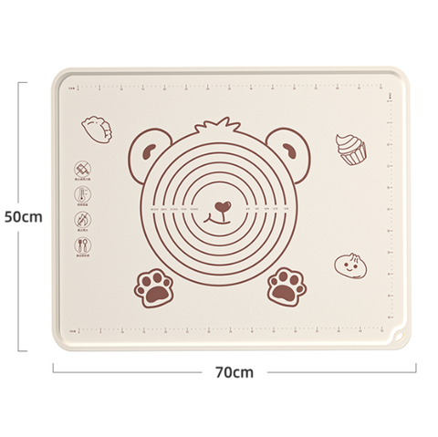 Thảm silicone hình gấu màu be 40*50cm