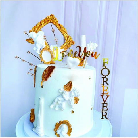 Topper mica Love You Forever (ngang-dọc)