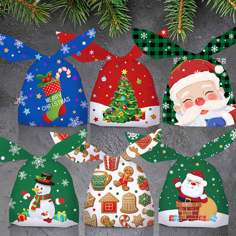 Túi silicon đựng bánh kẹo buộc nơ tai thỏ 10 chiếc