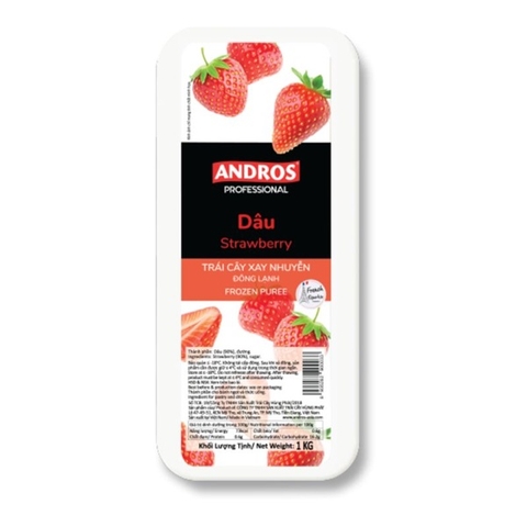 Dâu tây xay nhuyễn đông lạnh Andros 1kg
