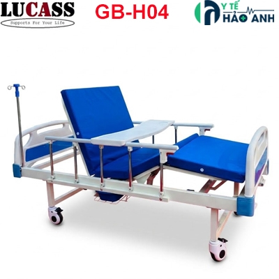 Giường bệnh 2 tay quay Lucass GB-H04 có bô vệ sinh
