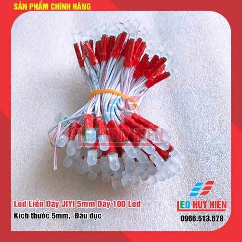 Led liền dây 5V, 12V JIYI màu Đỏ ( Cụm 100 led) dây đồng
