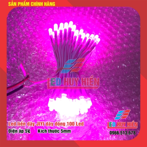 Led liền dây 5V, 12V JIYI màu Hồng ( Cụm 100 led) dây đồng