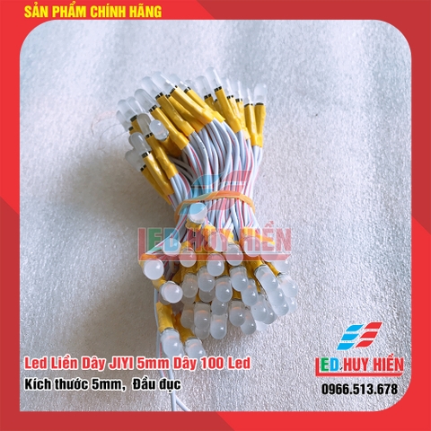 Led liền dây 5V, 12V JIYI màu Vàng ( Cụm 100 led) dây đồng