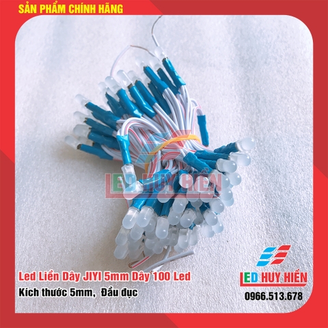 Led liền dây 5V, 12V JIYI màu Xanh Dương ( Cụm 100 led) dây đồng