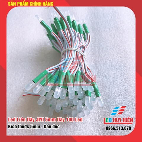 Led liền dây 5V, 12V JIYI màu Xanh Lá ( Cụm 100 led) dây đồng