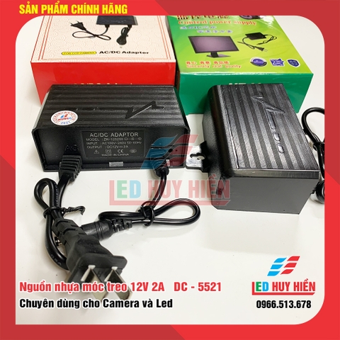 Nguồn adapter 12V 2A móc treo chuyên cho camera và led