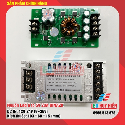 nguồn ô tô 5v 20A binazk