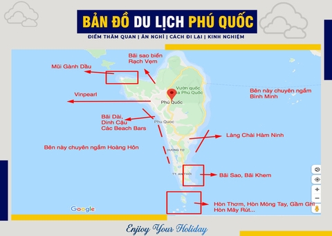 Bản Đồ Du Lịch Phú Quốc - Khám Phá Đảo Ngọc Xinh Đẹp